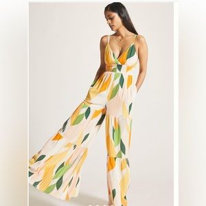 Anthropologie  Size 4 Hutch Wide-Leg Flounced Jumpsuit. Lining restitched. As is